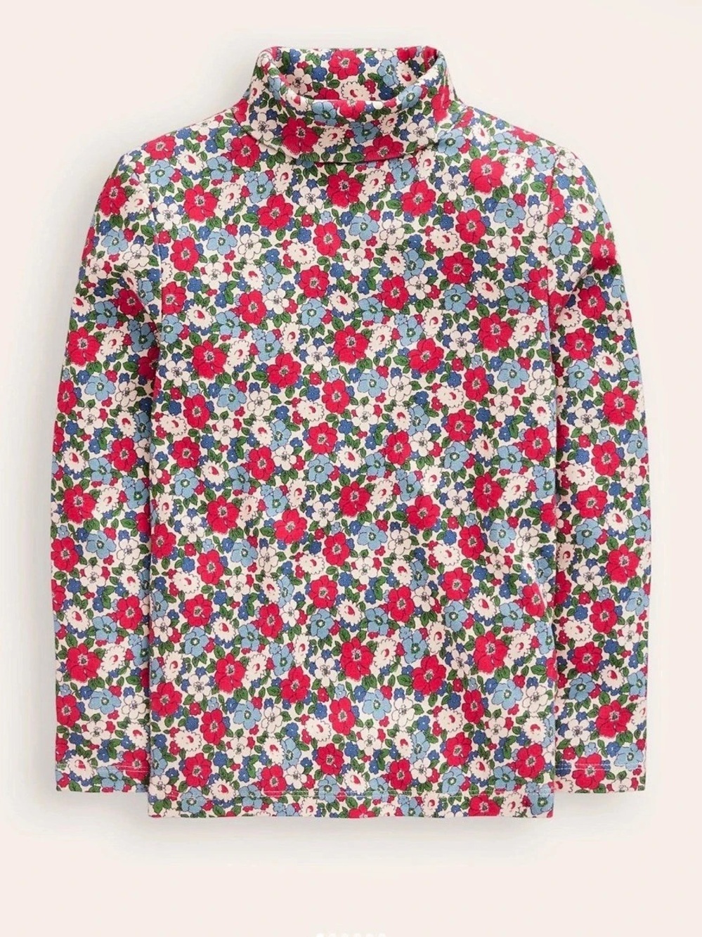 Boden Girls Floral Long Sleeve Top Size 6-7Y Like New